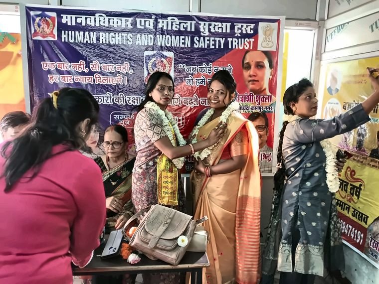 Felicitation of Mamta Ji, District Vice President, Mahendragarh